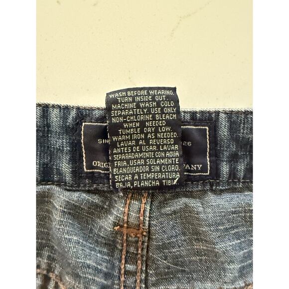 Y2K Route 66 Button Fly Copper Embroidered Western Denim Jeans Size 18W Blue - Picture 7 of 13